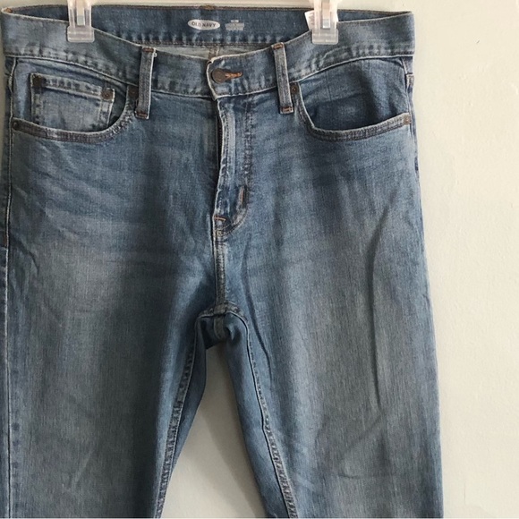 Old Navy Slim Jeans Men’s Sz 33X32 Flex Light Wash Denim Casual School Normcore - Picture 4 of 8